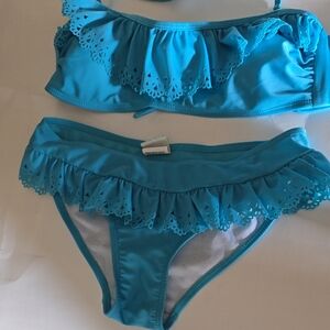 Castaway Turquoise Lace-Trimmed 2 Piece Swimwear